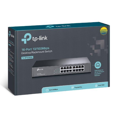 TP-Link TL-SF1016DS - Switch - 16 x 10/100 - desktop, montabile su rack
